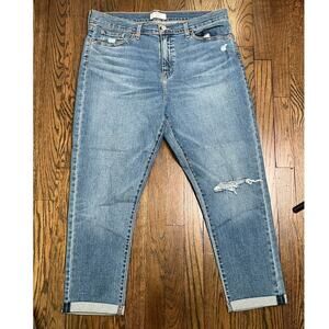 Levi's Light Blue Straight Leg Jeans with Knee Distress